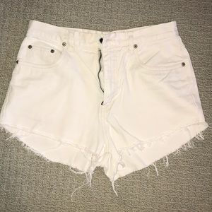 Custom cut white jean shorts
